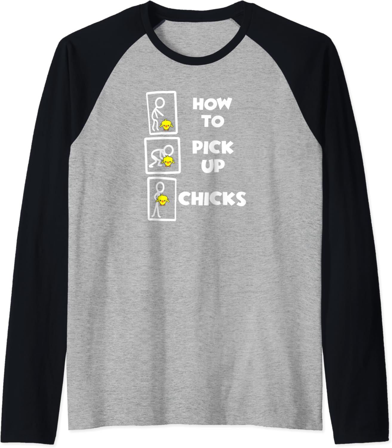 How To Pick Up Chicks TShirt, Funny Novelty Gift Shirt Raglan Baseball Tee How To Pick Up Chicks TShirt, Funny Novelty Gift Shirt Raglan Baseball Tee